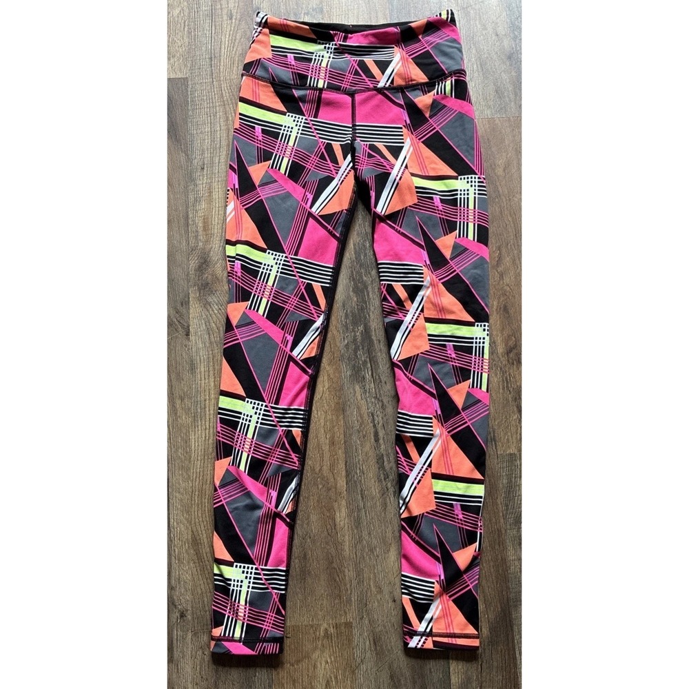 Victoria's Secret VSX Compression Leggings Womens XS Retro Neon Geometric Print
